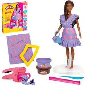 Play-Doh Barbie Fashionista Ruffles Set, Make Doll Clothes with Modeling Compound & 10 Fashion Accessories, Arts & Crafts for Girls & Boys 5+