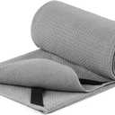 Microfiber Hot Yoga Towel Mat, 24 x 72 inches, with Non-Slip Silicone Grip, Secure Fit Elastic Straps (Gray)