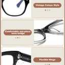 Madison Avenue Retro Blue Light Blocking Reading Glasses for Women Spring Hinge with Case, Elegant Computer Readers Glasses