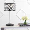 JONATHAN Y 22.5" Oil Rubbed Bronze 2-Light Crystal and Iron Table Lamp, Modern Glam Bedside Nightstand Lamp with Clear Crystal Spheres, UL Listed, LED Bulbs Included JYL9022A