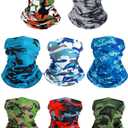 SATINIOR Summer Camo Neck Gaiter UV Protection Cooling Face Mask Sun Hood Bandanas for Men Women Sunscreen Breathable Bandana
