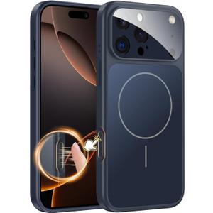 Magnetic for iPhone 16 Pro Case with Camera Lens Protector, Compatible with MagSafe, Camera Control Button, Slim Shockproof Phone Cover for iPhone16 Pro, Blue