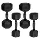 Cap Barbell Cap 50 Lbs Coated Dumbbell Set With Black Handle, 5Lb X2, 20Lb X2