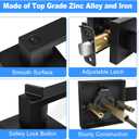 Privacy Door Levers, 6 Pack Matte Black Door Handles, Keyless Interior Door Knobs with Lock for Bedroom Bathroom, Heavy Duty Square Door Lock, Reversible for Left Right Handled Doors
