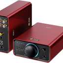 FiiO K7 Full Balanced HiFi DAC Headphone Amplifier AK4493S*2, XMOS XU208 PCM384kHz DSD256,USB/Optical/Coaxial/RCA Inputs, 6.35mm/4.4mm Output (Red)