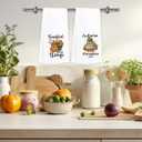 2Pcs Pumpkin Maple Leaves Fall Kitchen Towels Fall Kitchen Decor for Home Seasonal Autumn Thanksgiving Harvest Gifts Waffle Weave Dish Tea Hand Towels for Farmhouse Kitchen Bathroom 14 x 23 Inches