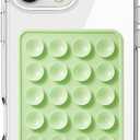 PKYAA Anteel Silicone Suction Phone Case Mount, Silicon Sticky Grip, Adhesive Accessory for Smartphones, Hands-Free Mirror Shower Holder for Selfies, Tiktok Videos (Light Green)