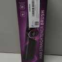 Hair Straightener Brush: 3-in-1 Curling & Straightening Comb with Dual Voltage, Hot Comb with Ionic Coating, Black