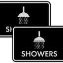 Classic Framed Showers Sign (Black/Silver) - Small 2 Pack