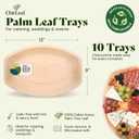 Chic Leaf All Natural Compostable & Disposable Rectangular 13" x 9" Palm Leaf Platters Serving Tray for Winter Events, Charcuterie Board, Elegant Gourmet Catering & Weddings (10 pc)