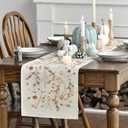 Artoid Mode Wildflowers Bloom Flowers Spring Table Runner, Seasonal Summer Floral Kitchen Dining Table Decoration for Home Party Decor 13x72 Inch, Brown
