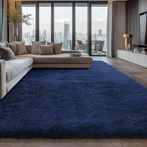 Shag Area Rugs for Bedroom Living Room,5X8 Ultra Soft Fluffy Area Rugs for Dorm, Indoor Carpet Nursery Rugs for Kids Girls Room Home Decor, Navy Blue