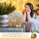Thyle 4 Pcs Christmas Reindeer Decor Small Resin Standing Sitting Deer Figurine Mini Reindeer Christmas Table Decoration for Home Indoor Xmas Holiday Small Statue Rustic Table Decor(Gold)