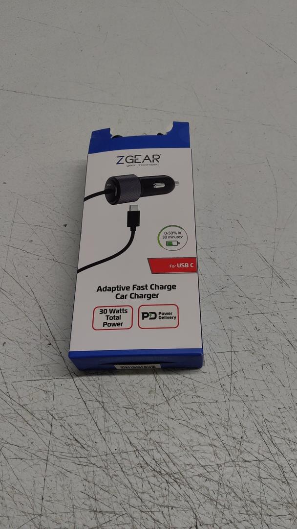 ZGear High Power Type-C Cable Car Charger - Black