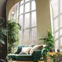 BEVERDY Arched Floor Mirror, 46" x 90" Oversized Full Body Mirror, Freestanding, Arch Mirror, Wall Mounted for Bedroom, Gold