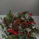 20 Inch Christmas Wreath for Front Door, Artificial Christmas Door Wreath with Pine Needle Holly Pine Cone Red Berry, Winter Snowy Xmas Wreath for Indoor Outdoor Wall Farmhouse Home Dcor