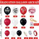 Graduation Decorations Class of 2026 Red and Black Balloon Boxes for High School & College, Congrats Grad Party Table Decorations with 4 String Lights, GRAD and So Proud of You Letters