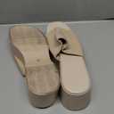 Minshluu Womens Wedge SIides Sandals Platform Open Toe Slip On Elastic Band Wedges Shoes (11, Khaki)