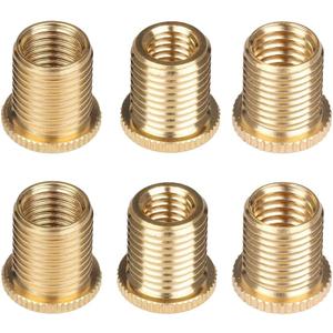 Shift Knob Thread Adapters Universal M8 X 1.25, M10 X 1.25, M10 X 1.5 Fit for Most Manual Gear Shift Head Brass Shift Knob Adapters (6PCS)