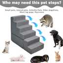 Dog Steps for High Beds 30-32" H, 6-Step Dog Stairs for Small Dogs, 33D Foam Pet Steps for High Bed Climbing, Non-Slip Balanced Pet Stair Ramps for Bed Indoor, Grey