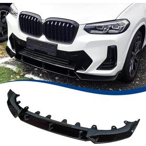 M40i Front Lip Compatible with 2022-2024 BMW X3 G01 X4 G02 LCI M-Sport Model ABS Gloss Black Bumper Air Splitter
