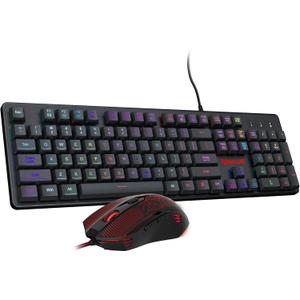 Redragon Gaming Keyboard and Mouse, RGB Gaming Keyboard and 3200 DPI Mouse Combo with 26-Key Anti-Ghosting, Plug & Play to PC, Laptop, Windows, S107Newest (S107-BA, Black)