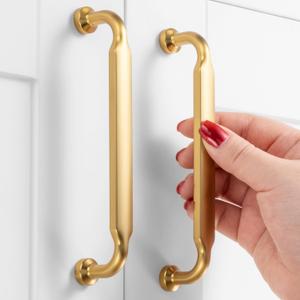 10 Pack 5 Inch Hole Centers, Brushed Gold Cabinet Pulls Gold Cabinet Handles Gold Kitchen Hardware for Cabinets ZP2302 Drawer Bedroom Dresser Bathroom Vanity Cupboard