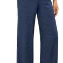 G4Free EverGoing Yoga Pants Women Wide Leg Pants with Pockets High Waist Stretch Dress Casual Sweatpants Petite/Regular/Tall (XX-Large, Navy Heather)