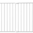 Adjustable Pet Safety Swing Gate, Hardware-Mounted Metal Gate for Stairs and Doorways, Secure Latch for Pets (White, 24"-40.5" W x 28.75" H)