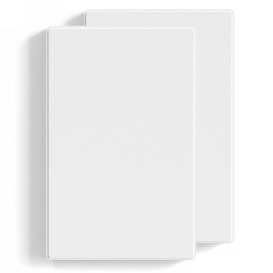 ELEGRP Blank Wall Plate Cover, 1-Gang Screwless Blank Outlet Plate, Mid-Size 4.88" x 3.13" Unbreakable Thermoplastic Blank Faceplate Cover for Unused Outlets/Switches, UL Listed (2 Pack, Matte White)