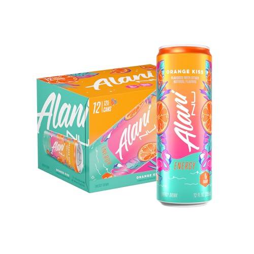 Alani Nu ORANGE KISS, Sugar Free, Low Calorie Energy Drinks, 200mg Caffeine, Biotin, B Vitamins, Zero Sugar, 10 Calories, 12 Fl Oz Cans, 12 Pack BB Date: 06/12/27