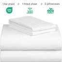 LuxClub 4 PC California King Sheet Set, Deep Pockets Wrinkle Free Cooling Bed Sheets Hotel Bedding for Women, Men, Includes 1 Fitted Sheet, 1 Flat Sheet and 2 Pillowcases-White