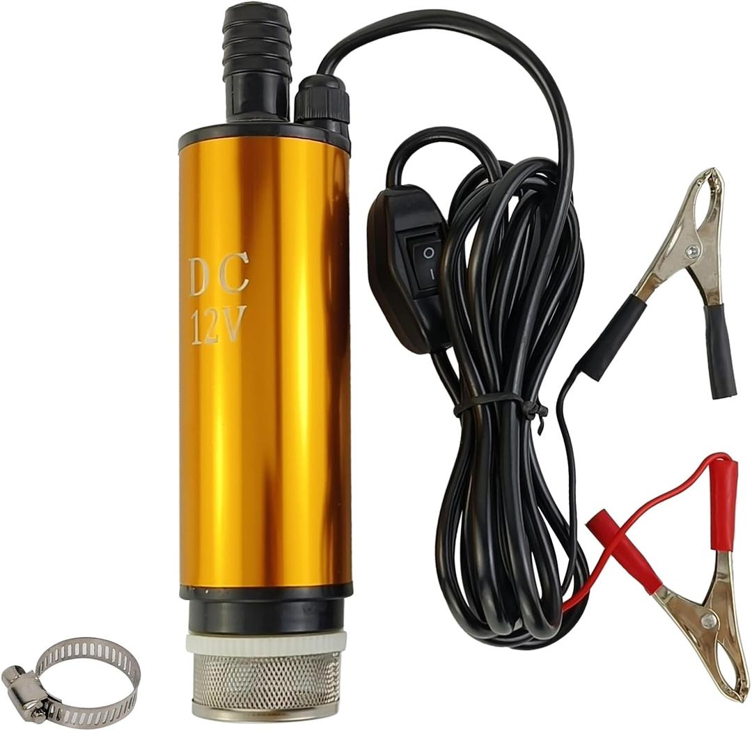 DC 12V 80W Water Pump Submersible Electric Diesel Pump,8A Water Oil Diesel Fuel Transfer Fluid Pump