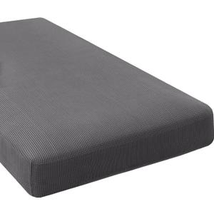 H.VERSAILTEX Super Stretch Individual Chaise Cover Sectional Couch Covers for L Shaped Sofa Both Left/Right Featuring Thick Jacquard Textured Twill Fabric (1 Piece Chaise Cover, Grey)
