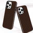 Jusy Compatible with MagSafe Polka Dot Case for iPhone 16 Pro Max, Cute Aesthetic Polka Dots Magnetic Phone Case, Soft TPU and Hard PC Protective Phone Cover for Women GirlsShiny - Brown