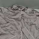 Lonxu Silk Satin Womens Pajama Sets Button Down Sleepwear Loungewear (Gray, M)