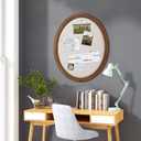 SOFE Oval Framed Linen Bulletin Board, Unique Fabric Pin Boards for Walls, 21 x 17 Inches Hanging Vision Board, Message Display Notice Memory Board for Office Home and School with Pins, 17.3" x 21.4"