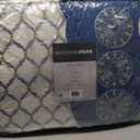 Madison Park Tangiers Quilt Modern Classic Design All Season, Breathable Coverlet Lightweight Bedding Set, Matching Shams, Decorative Pillow, Full/Queen, Circle Blue 6 Piece 