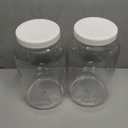 kitchentoolz 1 Gallon Large Plastic Mason Jar with Airtight Lid - Tall Storage & Pantry Container - Made in USA - Pack of 2