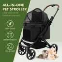 Dog Strollers for Small Dogs and Cat, Pet Stroller for Medium Dogs Cats Up to 45 lbs, One-Hand Fold, Cat Stroller, Black,Clearance