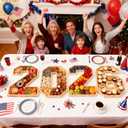 6 Packs 2026 Charcuterie Numbers Letter Board Bamboo Food Serving Trays Wooden Serving Platter for Fruit Vegetable Cupcake Cheese Plates with 2 Sauce Dishes for New Year, Graduation Party Tabletop