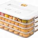 LOEZ 4 Tier Stackable Food Storage Containers, Clear Baked Goods Container for Cookies, Muffins, Macarons and Pizza, Dessert Carrier with Lid (White)