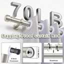 Heavy Duty Non- Adjustable 132In/11Ft Curtain Rods, Brushed Nickel