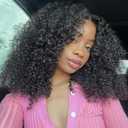 10A Afro Kinky Curly Bundles Human Hair 100% Unprocessed Virgin Brazilian Curly Weave Human Hair 2 Bundles 8 10 Inch Natural Black Color for Women