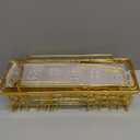 Veken Adhesive Shower Caddy 6-Pack,Gifts for Women Mom,Heavy Weight Bearing,Large Wall Mounted Bathroom Shelves Rack,Organizer Storage Accessories with Soap Dish&Toothbrush Holder,Bright Gold (6-Piece Set for Master Bathroom(Rustproof Upgrade))