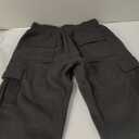 QINSEN Womens Medium Waist Baggy Elastic Waist Sweatpants Casual Fleece Long Pants with Pockets (Small, Black)