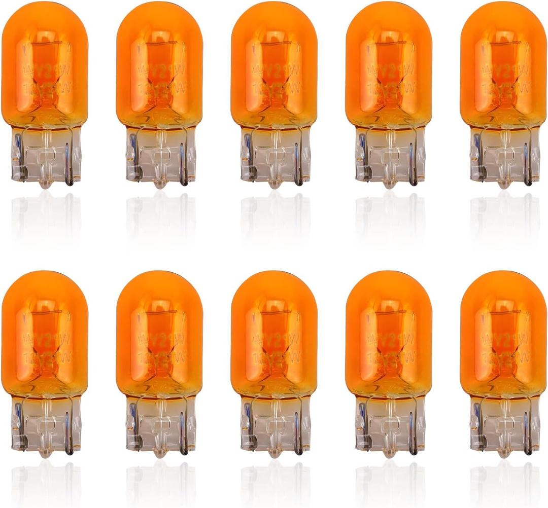 2 x Downhill 10 PCS 7443 Bulb, 7443 Turn Signal Bulbs, T20 12V/21W Versatile Miniature Brake Lights/Reversing lights/Taillight Bulbs Lighting Replacement Accessories, for Most Cars Trucks SUVs (Amber)