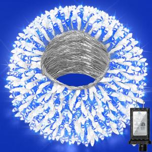 240ft Outdoor Christmas Lights, 750 LED Super Long String Lights 12 Modes & Timer Memory, Dimmable Outsite Waterproof Light Strings for Xmas Tree Garden Wedding Party Holiday Decorations Blue &White