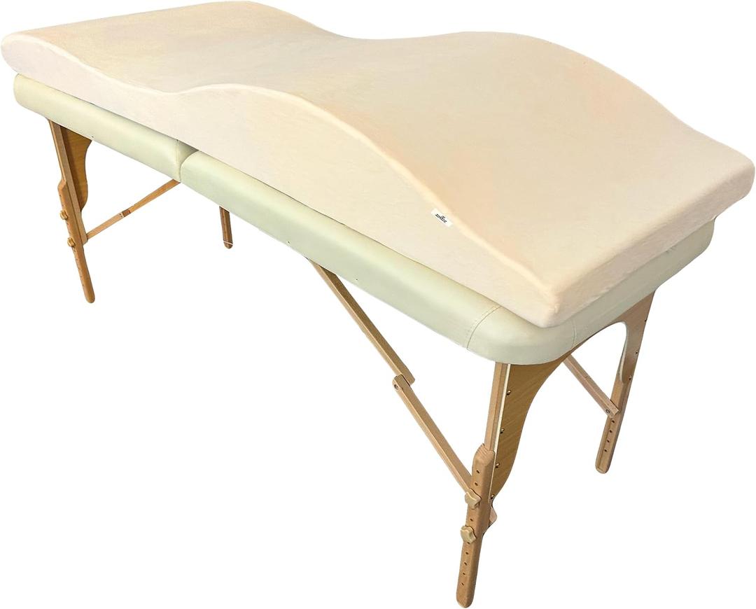 Lash Bed Topper Ergonomic Memory Foam Pad with Plush Cover, Spa Table Cushion for Eyelash Tech, Salon Mattress for Beauty Beds, Compatible with Massage and Spa Setups 28/70" (71/178 cm), Beige