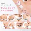 Electric Razor for Womens Men,Cordless Ladies Electric Shaver,4 in 1 Painless Wet & Dry Waterproof Body Razor and Facial Hair Remover,Rechargeable Hair Removal Kit for Bikini Underarm Hairs